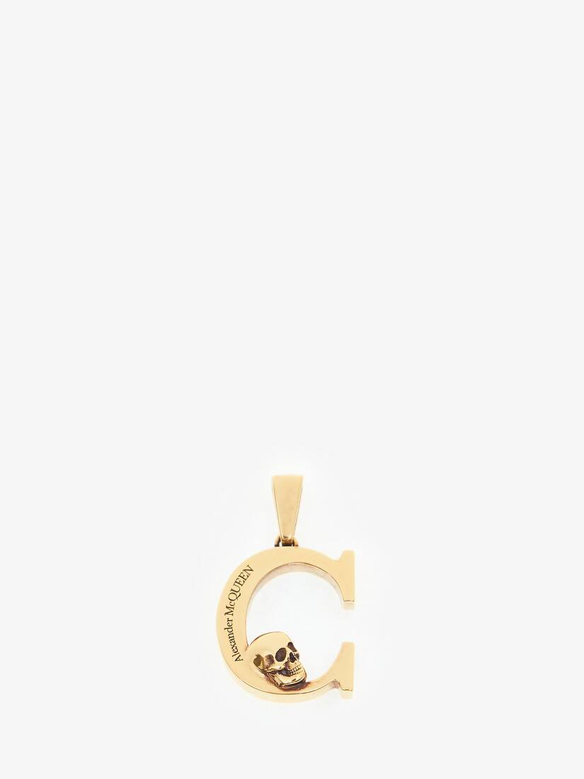 Colgante Abecedario Alexander McQueen Skull Motif Mujer - Dorados - Mexico 027-RLWSJN